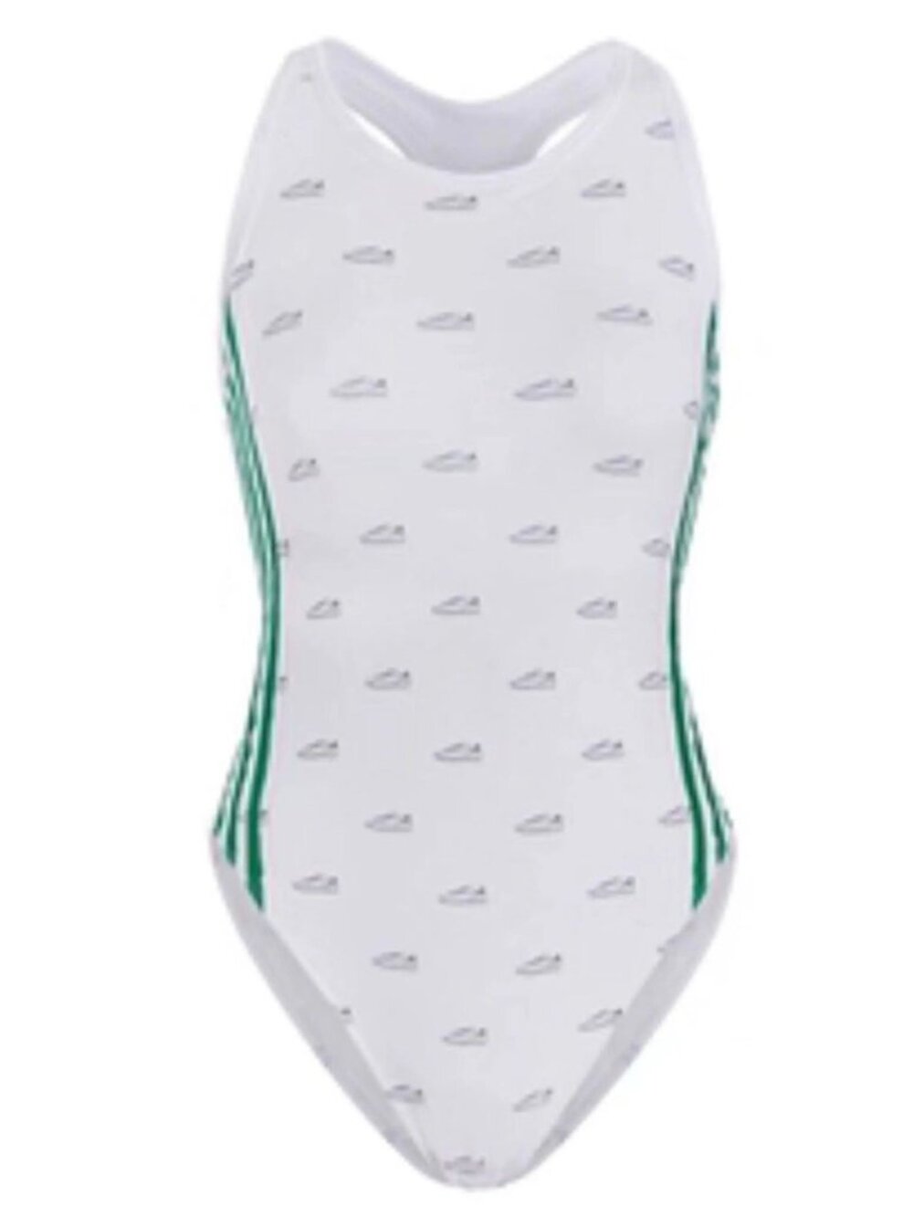 NWT Adidas Cotton Sleeveless Racerback Bodysuit White Print Size L $48 [jb] - Picture 2 of 9